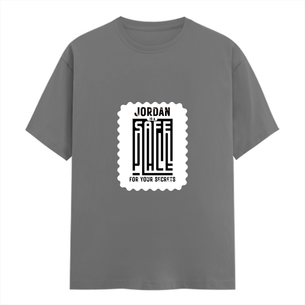 Female Classic Crew T-Shirt | Women's Regular Fit | 180 GSM Bio-Washed Cotton Blend | DTG Print Ready | Durable & Pre-Shrunk | Personalized | DTG | Typography | Trust | Secrets | Everyday - front - Charcoal Melange - mockup 1