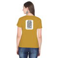 Female Classic Crew T-Shirt | Women's Regular Fit | 180 GSM Bio-Washed Cotton Blend | DTG Print Ready | Durable & Pre-Shrunk | Personalized | DTG | Typography | Trust | Secrets | Everyday - back - Mustard Yellow - mockup 2