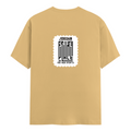 Male Classic Crew T-Shirt | Men's Regular Fit | 180 GSM Bio-Washed Cotton | DTF Print | Pre-Shrunk & Durable | Personalized | DTF | Typography | Trust | Secrets | Everyday - back - Beige - mockup 2