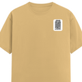Male Classic Crew T-Shirt | Men's Regular Fit | 180 GSM Bio-Washed Cotton | DTF Print | Pre-Shrunk & Durable | Personalized | DTF | Typography | Trust | Secrets | Everyday - left pocket - Beige - mockup 3