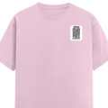 Male Classic Crew T-Shirt | Men's Regular Fit | 180 GSM Bio-Washed Cotton | DTF Print | Pre-Shrunk & Durable | Personalized | DTF | Typography | Trust | Secrets | Everyday - left pocket - Light Baby Pink - mockup 3
