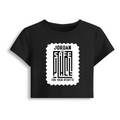 Female Baby Tee | Women's Fitted Cropped T-Shirt | Cotton Spandex Blend | Soft & Stretchy | Adult | Personalized | DTF | Typography | Trust | Secrets | Everyday - front - Black - mockup 1