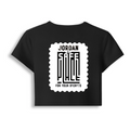 Female Baby Tee | Women's Fitted Cropped T-Shirt | Cotton Spandex Blend | Soft & Stretchy | Adult | Personalized | DTF | Typography | Trust | Secrets | Everyday - back - Black - mockup 2