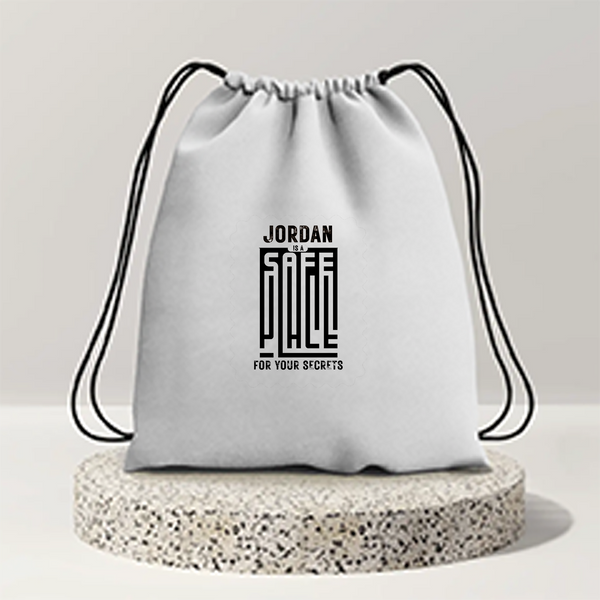 Drawstring Bag | Unisex | 280 GSM Cotton DTF | Secure Drawstring Closure, Heavy-Duty Carry | Personalized | DTF | Typography | Trust | Secrets | Everyday