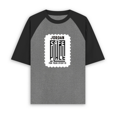 Unisex Oversized Raglan T-Shirt | Oversized Fit | 100% Bio-Washed Cotton | DTF Print Ready | Two-Tone Design | Rib Neck | Unisex Adult | Personalized | DTF | Typography | Trust | Secrets | Everyday - front - mockup 1