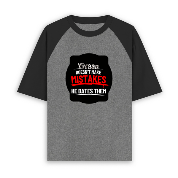 Unisex Oversized Raglan T-Shirt | Relaxed Fit | 100% Bio-Washed Cotton DTG Print | Two-Tone Contrast Sleeves | For Him & Her | Personalized | DTG | Embroidery | DTF | Typography | Humor | Relationships | Everyday | Witty - front - mockup 1