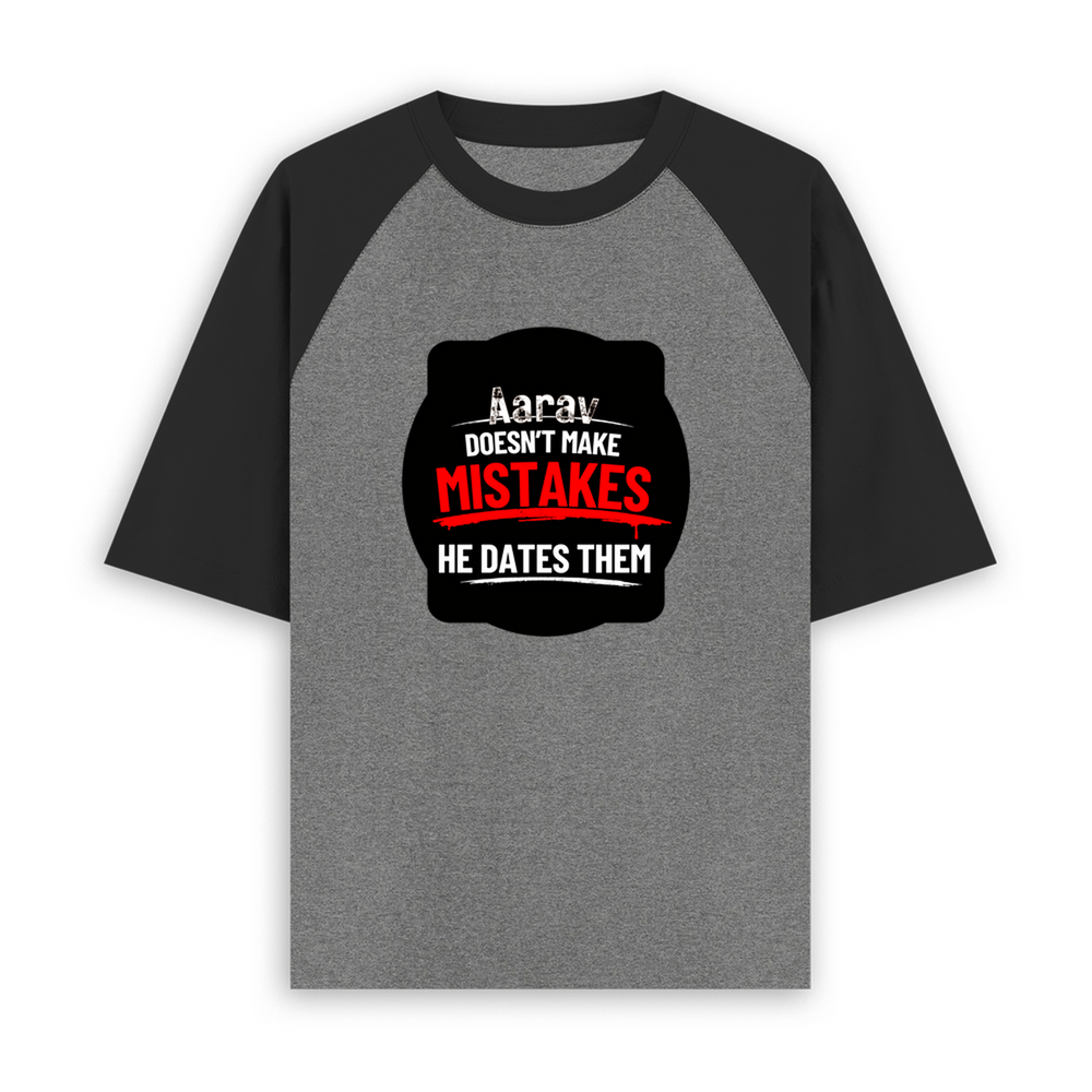 Unisex Oversized Raglan T-Shirt | Relaxed Fit | 100% Bio-Washed Cotton DTG Print | Two-Tone Contrast Sleeves | For Him & Her | Personalized | DTG | Embroidery | DTF | Typography | Humor | Relationships | Casual | Sarcastic - front - mockup 1