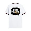 Ringer T-Shirt | Unisex Fit | 100% Cotton | Bio-Washed, Pre-Shrunk, Rib Neck | Adults | Personalized | Bold Graphic | Positive Affirmations | Motivation | Self-care | Uplifting | Positive Vibes Only - back - Maroon off white - mockup 2