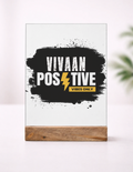 Acrylic Photo Frame with Stand | 5x7 Inch | Acrylic & Wood | UV Printed Tabletop Display | Universal | Personalized | Bold Graphic | Positive Affirmations | Motivation | Self-care | Uplifting | Positive Vibes Only - front_1 - mockup 2