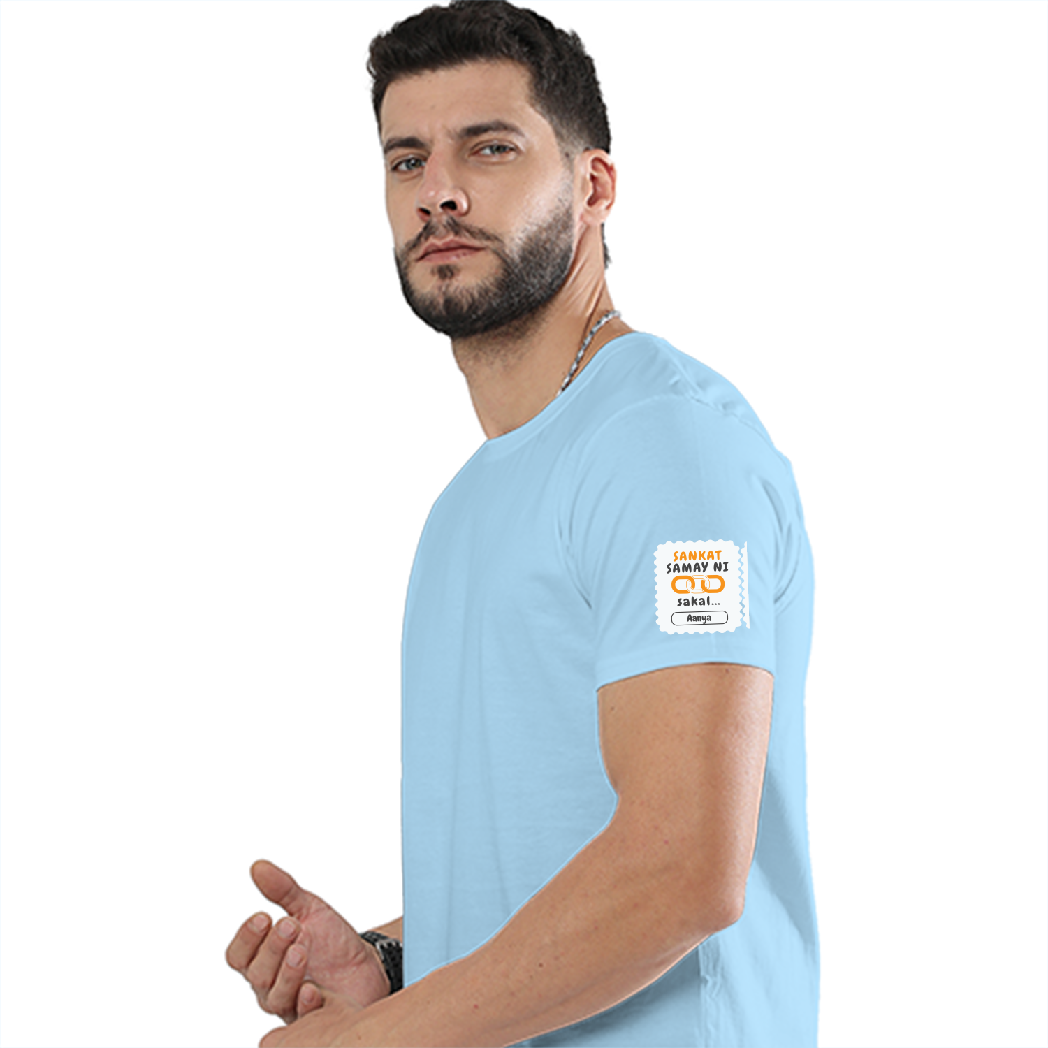 Personalized Minimalist T-Shirt with Custom Name - Cotton Stretch T Shirt Embroidery T-Shirt