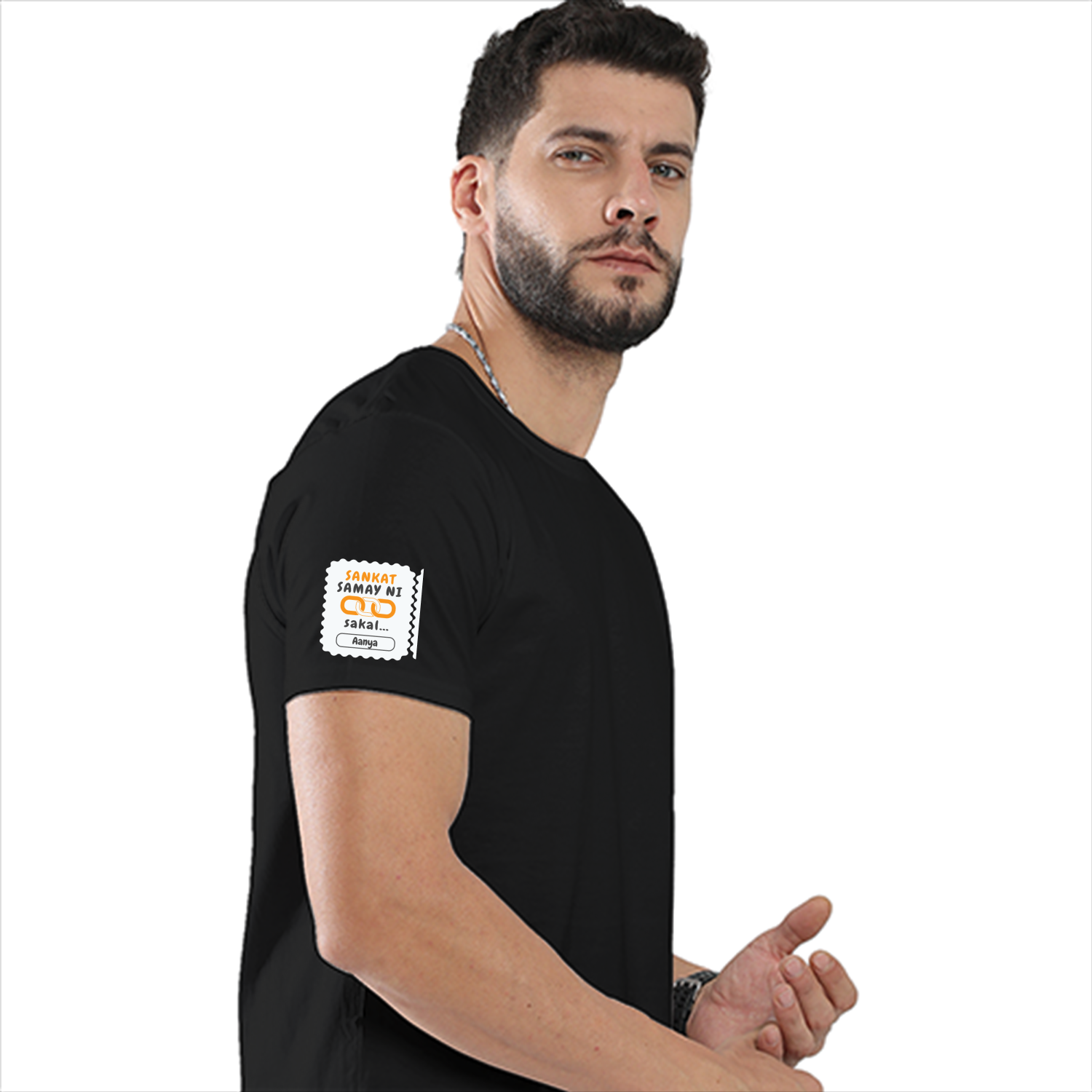 Personalized Minimalist T-Shirt with Custom Name - Cotton Stretch T Shirt Embroidery T-Shirt