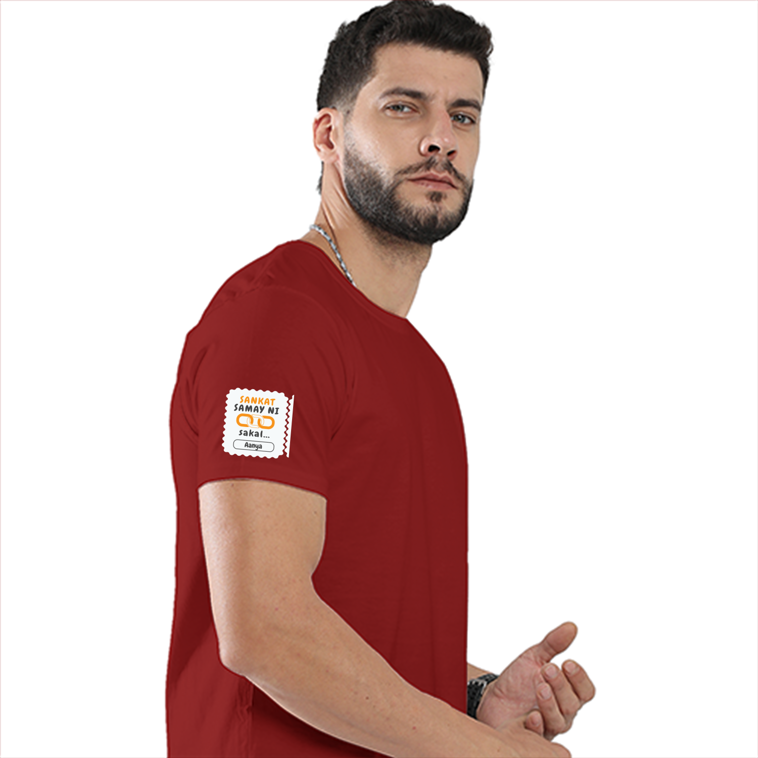Personalized Minimalist T-Shirt with Custom Name - Cotton Stretch T Shirt Embroidery T-Shirt