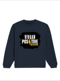 Oversized Sweatshirt | Relaxed Fit Unisex | 90% Cotton 10% Polyester 400 GSM | Pre-Shrunk Drop Shoulder | Unisex | Personalized | Bold Graphic | Positive Affirmations | Motivation | Self-care | Uplifting | Positive Vibes Only - front - Navy Blue - mockup 1