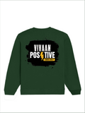 Oversized Sweatshirt | Relaxed Fit Unisex | 90% Cotton 10% Polyester 400 GSM | Pre-Shrunk Drop Shoulder | Unisex | Personalized | Bold Graphic | Positive Affirmations | Motivation | Self-care | Uplifting | Positive Vibes Only - back - Bottle Green - mockup 2