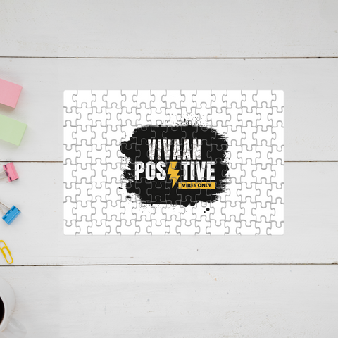 Jigsaw Puzzle | 120 Pieces A4 Size | Recycled Paper Semi-Glossy Finish | Fade-Proof Engaging Entertainment | Unisex | Personalized | Bold Graphic | Positive Affirmations | Motivation | Self-care | Uplifting | Positive Vibes Only - front - mockup 1