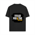 Male Standard Crew T-Shirt | Regular Fit | 100% Cotton (180 GSM) | Breathable, Durable | Men's | Personalized | Bold Graphic | Positive Affirmations | Motivation | Self-care | Uplifting | Positive Vibes Only - back - Black - mockup 2