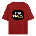 Oversized Classic T-Shirt | Unisex Relaxed Fit | 100% Super-Combed Cotton | Pre-Shrunk, Double-Stitched | Adults | Personalized | Bold Graphic | Positive Affirmations | Motivation | Self-care | Uplifting | Positive Vibes Only - back - Red - mockup 2