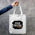 Tote Bag Zipper | Unisex | 100% Cotton Canvas | Zipper Closure, Long Handles | Everyday Use | Personalized | Bold Graphic | Positive Affirmations | Motivation | Self-care | Uplifting | Positive Vibes Only - back - mockup 2