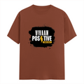 Male Classic Crew T-Shirt | Men's Regular Fit | 180 GSM Bio-Washed Cotton | Pre-Shrunk, Double-Stitched | Personalized | Bold Graphic | Positive Affirmations | Motivation | Self-care | Uplifting | Positive Vibes Only - front - Copper - mockup 1