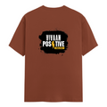 Male Classic Crew T-Shirt | Men's Regular Fit | 180 GSM Bio-Washed Cotton | Pre-Shrunk, Double-Stitched | Personalized | Bold Graphic | Positive Affirmations | Motivation | Self-care | Uplifting | Positive Vibes Only - back - Copper - mockup 2