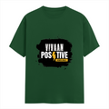 Female Classic Crew T-Shirt | Regular Fit | 180 GSM Bio-Washed Cotton Blend | Pre-Shrunk, Double-Stitched | Women | Personalized | Bold Graphic | Positive Affirmations | Motivation | Self-care | Uplifting | Positive Vibes Only - front - Bottle Green - mockup 1