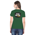 Female Classic Crew T-Shirt | Regular Fit | 180 GSM Bio-Washed Cotton Blend | Pre-Shrunk, Double-Stitched | Women | Personalized | Bold Graphic | Positive Affirmations | Motivation | Self-care | Uplifting | Positive Vibes Only - back - Bottle Green - mockup 2