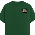 Female Classic Crew T-Shirt | Regular Fit | 180 GSM Bio-Washed Cotton Blend | Pre-Shrunk, Double-Stitched | Women | Personalized | Bold Graphic | Positive Affirmations | Motivation | Self-care | Uplifting | Positive Vibes Only - left pocket - Bottle Green - mockup 3