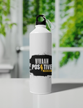 Sipper Bottle | 750 ml Unisex | Aluminum | Clip Cap | Fade-Proof | Personalized | Bold Graphic | Positive Affirmations | Motivation | Self-care | Uplifting | Positive Vibes Only - front - White - mockup 1