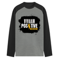 Male Raglan T-Shirt | Men's Regular Fit | 180 GSM Bio-Washed Fabric | Double Stitched, Ribbed Neck | Personalized | Bold Graphic | Positive Affirmations | Motivation | Self-care | Uplifting | Positive Vibes Only - front - mockup 1