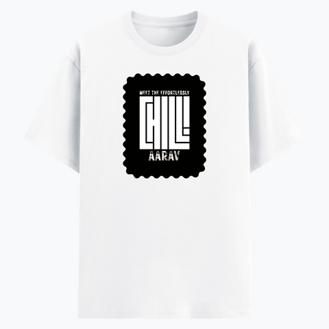 Cotton Stretch T-Shirt | Unisex Fit | 95% Cotton 5% Spandex | Breathable Flexible Durable | Adults | Personalized | Typography | Self-concept | Everyday | Calm | Effortlessly Chill - front - White - mockup 1