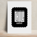 Metal Posters | 8x11.7 & 11.7x15.7 Inches | 1mm Thick Metal | Magnetic Mount | Waterproof | Glossy Finish | Home Decor | Personalized | Typography | Self-concept | Everyday | Calm | Effortlessly Chill - front - White - mockup 1