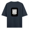 Oversized Standard T-Shirt | Unisex Relaxed Fit | 100% Super Combed Cotton | Soft, Breathable, Durable | Adult | Personalized | Typography | Self-concept | Everyday | Calm | Effortlessly Chill - back - Navy Blue - mockup 2