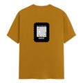 Male Classic Crew T-Shirt | Men's Regular Fit | 180 GSM Bio-Washed Cotton | Pre-Shrunk, Double-Stitched | Personalized | Typography | Self-concept | Everyday | Calm | Effortlessly Chill - back - Mustard Yellow - mockup 2