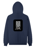 Pullover Hoodie | Unisex Regular Fit | Cotton Blend Tri-Layer | All-Season Comfort, Ribbed Cuffs | Adults | Personalized | Typography | Control | Everyday | Confident | Calm Under Pressure - back - Navy Blue - mockup 2