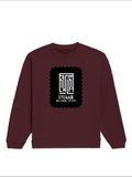 Oversized Sweatshirt | Relaxed Fit Unisex | 90% Cotton 10% Polyester 400 GSM | Pre-Shrunk Drop Shoulder | Unisex | Personalized | Typography | Control | Everyday | Confident | Calm Under Pressure - front - Maroon - mockup 1