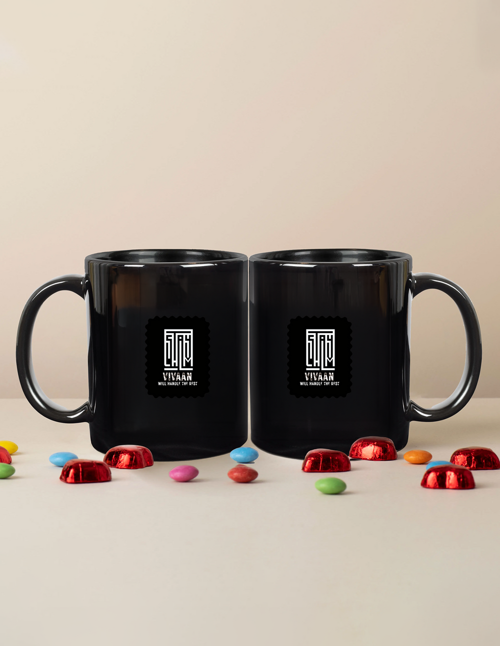 Black Coffee Mug | 11 oz | Ceramic | Fade-Proof | Unisex Adult | Personalized | Typography | Control | Everyday | Confident | Calm Under Pressure - front - mockup 1