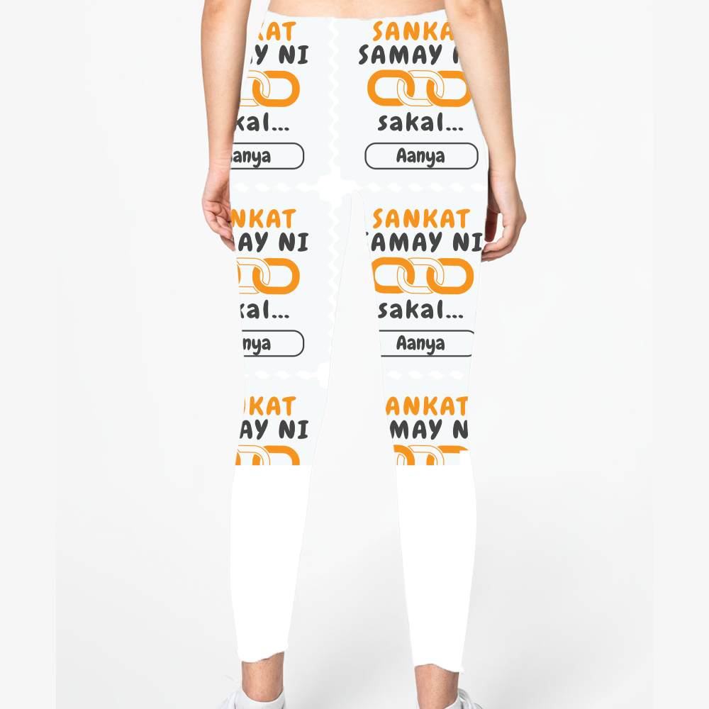 Personalized Minimalist Female Gym Legging All Over Printed Products with Custom Name