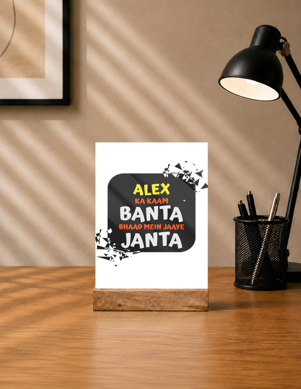 Acrylic Photo Frame with Stand | 5x7 Inch | Acrylic & Wood | UV Printed Tabletop Display | Universal | Personalized | Typography | Self-expression | Everyday | Assertive | Zero Public Pressure