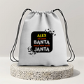 Drawstring Bag | 280 GSM | Durable Cotton | Secure Closure | Unisex | Personalized | Typography | Self-expression | Everyday | Assertive | Zero Public Pressure - front - mockup 1