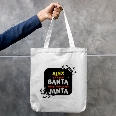 Tote Bag Zipper | Unisex | 100% Cotton Canvas | Zipper Closure, Long Handles | Everyday Use | Personalized | Typography | Self-expression | Everyday | Assertive | Zero Public Pressure - front - mockup 1