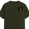 Male Classic Crew T-Shirt | Men's Regular Fit | 180 GSM Bio-Washed Cotton | Pre-Shrunk, Double-Stitched | Personalized | Typography | Pop Culture | Everyday | Confident | Naam Toh Suna Hoga - left pocket - Olive Green - mockup 3