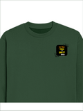 Oversized Sweatshirt | Relaxed Fit Unisex | 90% Cotton 10% Polyester 400 GSM | Pre-Shrunk Drop Shoulder | Unisex | Personalized | Typography | Pop Culture | Everyday | Confident | Naam Toh Suna Hoga - left pocket - Bottle Green - mockup 3