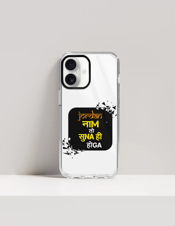 Hard Clear Case | For iPhone | TPU & PC Hybrid | Camera Guard & Scratch-Proof | Unisex | Personalized | Typography | Pop Culture | Everyday | Confident | Naam Toh Suna Hoga