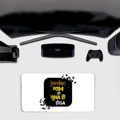 Gaming Pad | Extended Sizes 60x30cm & 80x33cm | 3mm Thick Skid-Proof Base | Smooth Control & Fade-Proof | Unisex | Personalized | Typography | Pop Culture | Everyday | Confident | Naam Toh Suna Hoga - front_80x33cm - mockup 1