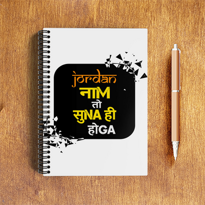 A5 Notepad | 120 Pages, Ruled/Unruled | 70 GSM Natural Shade Paper, 300 GSM Cover | Wire Bound | Everyday Use | Personalized | Typography | Pop Culture | Everyday | Confident | Naam Toh Suna Hoga - front - White - mockup 1