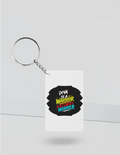 Keychain | Rectangle Square Slim | Durable Acrylic | Fade-Proof Glossy Finish | Unisex | Personalized | Bold Graphic | Self-worth | Inner Strength | Everyday | Empowering | Warrior Mentality - front_Rectangle - Rectangle - White - mockup 3