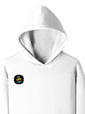 Pullover Hoodie | Unisex Regular Fit | Cotton Blend Tri-Layer | All-Season Comfort, Ribbed Cuffs | Adults | Personalized | Bold Graphic | Self-worth | Inner Strength | Everyday | Empowering | Warrior Mentality - right pocket - White - mockup 4