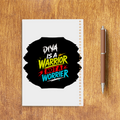 Sketchbook | A5 Size | 140 GSM Paper | Spiral Bound | Unisex | Personalized | Bold Graphic | Self-worth | Inner Strength | Everyday | Empowering | Warrior Mentality - back - White - mockup 2