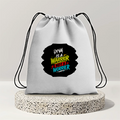 Drawstring Bag | 280 GSM | Durable Cotton | Secure Closure | Unisex | Personalized | Bold Graphic | Self-worth | Inner Strength | Everyday | Empowering | Warrior Mentality - front - mockup 1