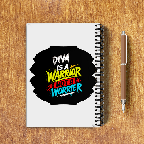 A5 Notepad | 120 Pages, Ruled/Unruled | 70 GSM Natural Shade Paper, 300 GSM Cover | Wire Bound | Everyday Use | Personalized | Bold Graphic | Self-worth | Inner Strength | Everyday | Empowering | Warrior Mentality - back - White - mockup 2